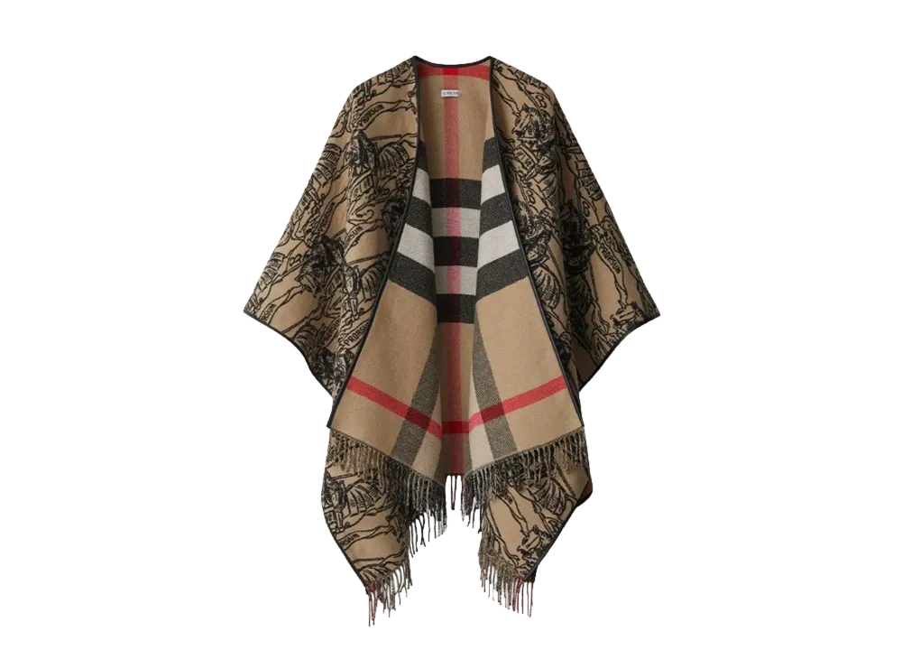Burberry EKD Wool Cape "Archive Beige"