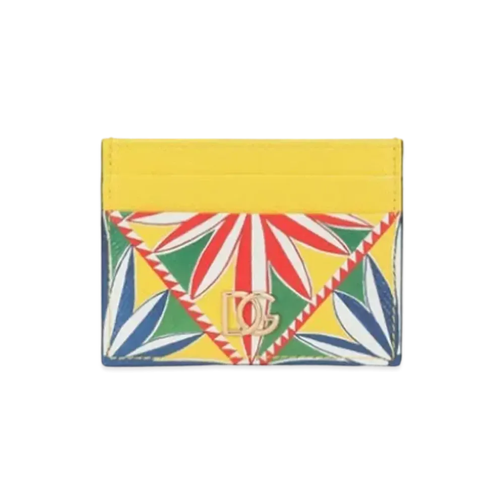 Dolce&Gabbana Credit Card Holder Dauphine Calfskin Calette Print "Multicolor"