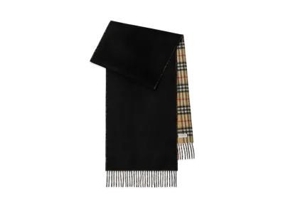 Burberry Reversible Check Cashmere Scarf "Archive Beige/Black"