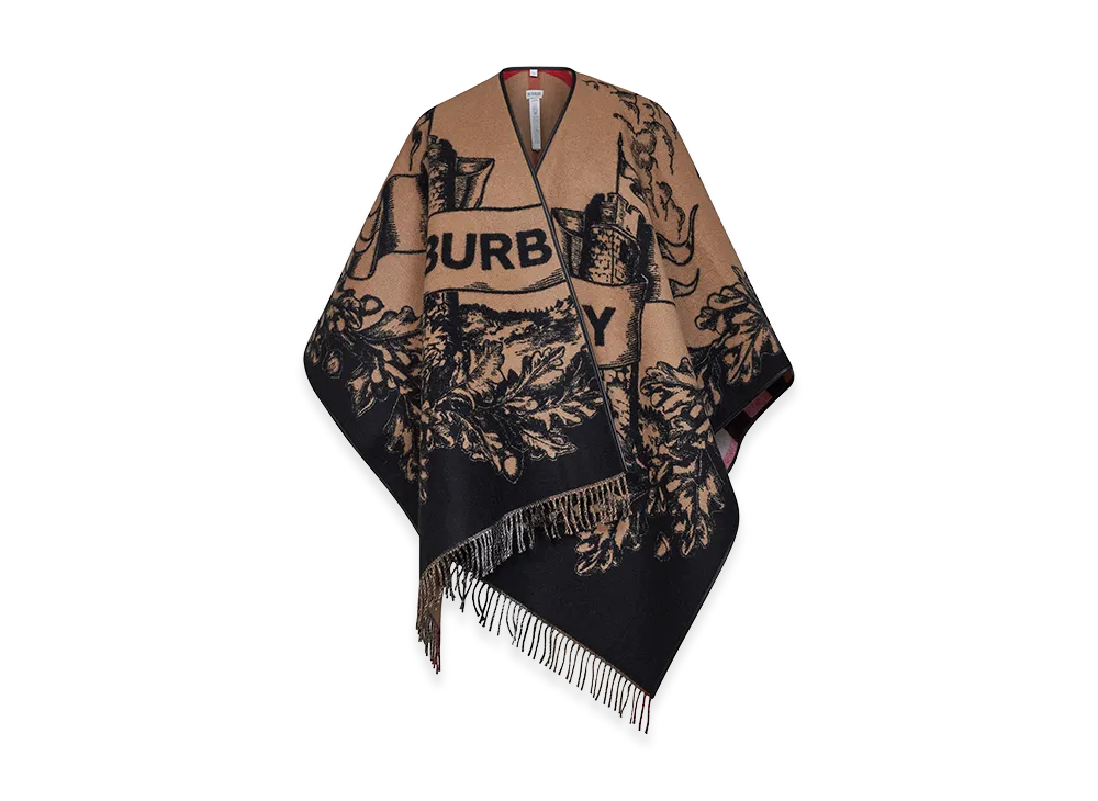 Burberry Embroidered Wool Reversible Cape "Printed"