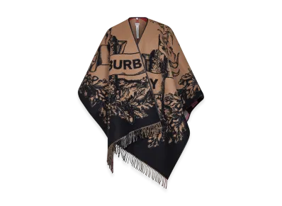 Burberry Embroidered Wool Reversible Cape "Printed"