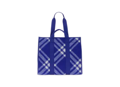 Burberry Embroidered Fabric Knight Shopping Bag "Azure"