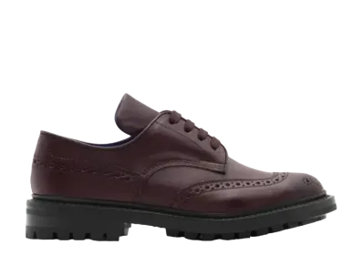 Tricker’s x Burberry Leather Devon Brogues Calf "Aubergine" 80757701