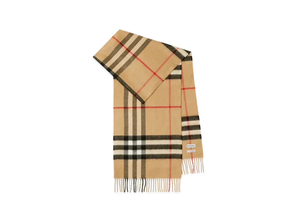 Burberry Check Cashmere Scarf "Archive Beige"