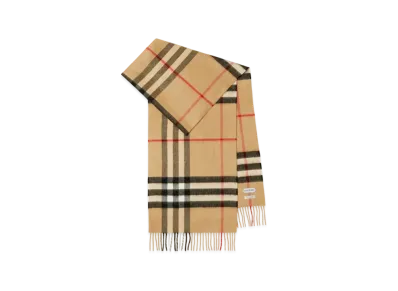 Burberry Check Cashmere Scarf "Archive Beige"