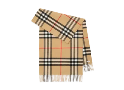 Burberry Wide Check Cashmere Scarf "Archive Beige"