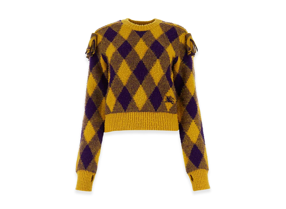 Burberry Women's Embroidered Wool Sweater "Checked"