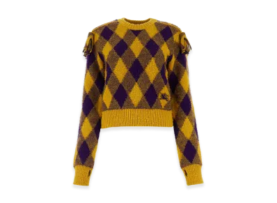 Burberry Women's Embroidered Wool Sweater "Checked"
