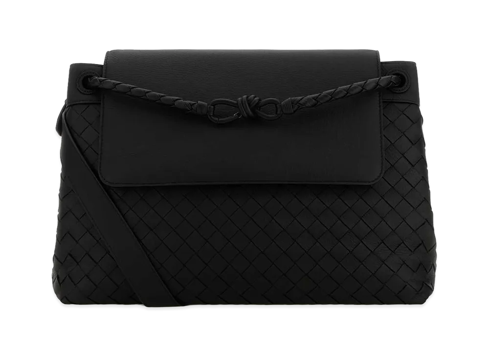 Bottega Veneta Leather Medium Andiamo Crossbody Bag "Black"