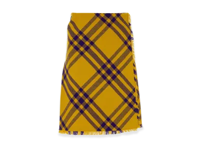 Burberry Women's Embroidered Wool Skirt "Yellow"