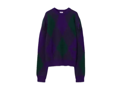 Burberry Men's Argyle Wool Sweater "Royal"