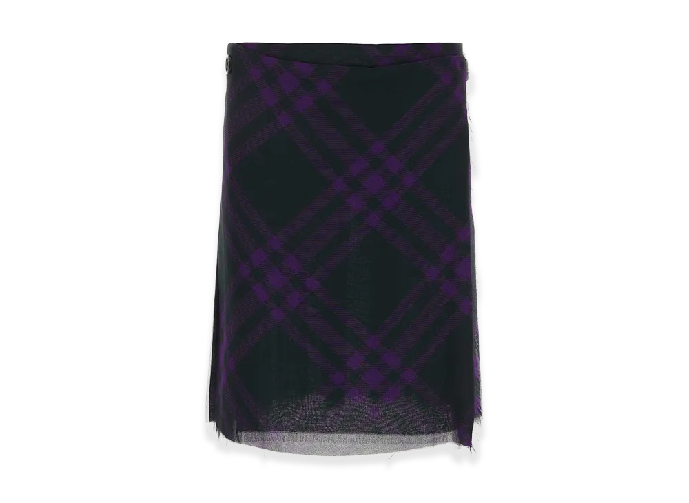Burberry Women's Embroidered Silk Skirt "Black/Purple"