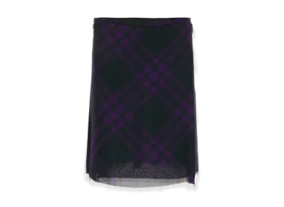 Burberry Women's Embroidered Silk Skirt "Black/Purple"