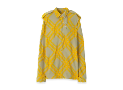 Burberry Women's Embroidered Wool Blend Shirt "LIght Green/Yellow"