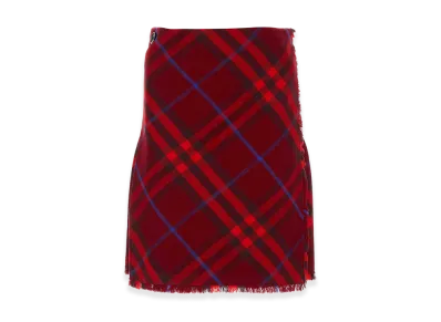 Burberry Women's Embroidered Wool Skirt "Red"