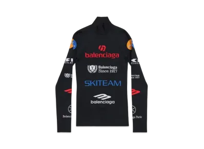 BALENCIAGA Women's Ski Long Sleeve Fitted Turtleneck "Black"