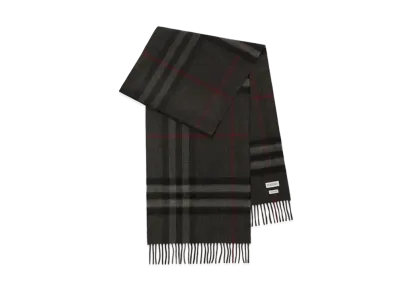 Burberry Check Cashmere Scarf "Charcoal"