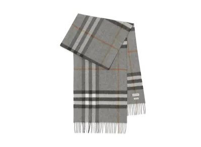 Burberry Check Cashmere Scarf "Grey"