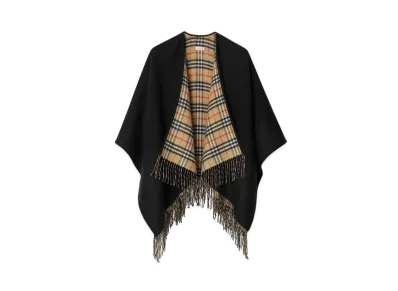 Burberry Check Wool Reversible Cape "Black"