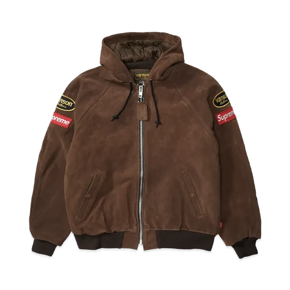Supreme x Vanson Leathers Hooded Work Jacket "Suede"