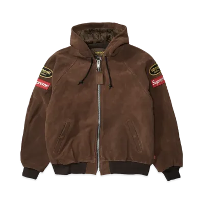 Supreme x Vanson Leathers Hooded Work Jacket "Suede"