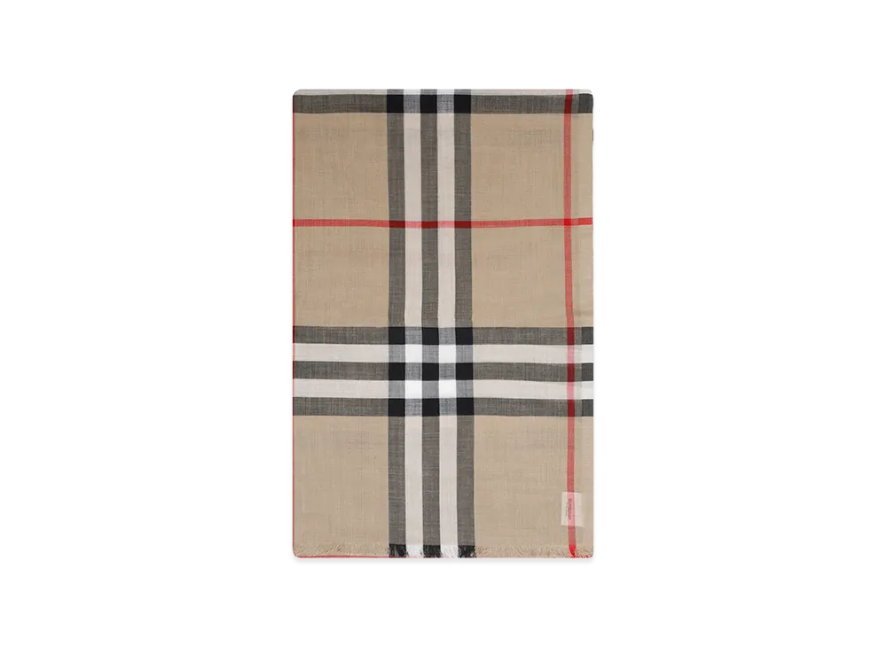 Burberry Women's Check Wool And Silk Scarf "Beige"