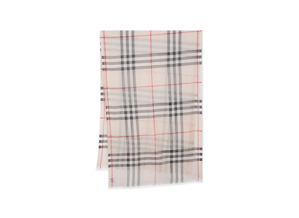 Burberry Embroidered Wool Blend Foulard "Checked"