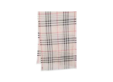 Burberry Embroidered Wool Blend Foulard "Checked"