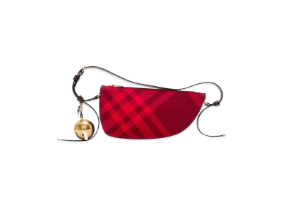 Burberry Women's Embroidered Canvas Mini Shield Shoulder Bag "Red"