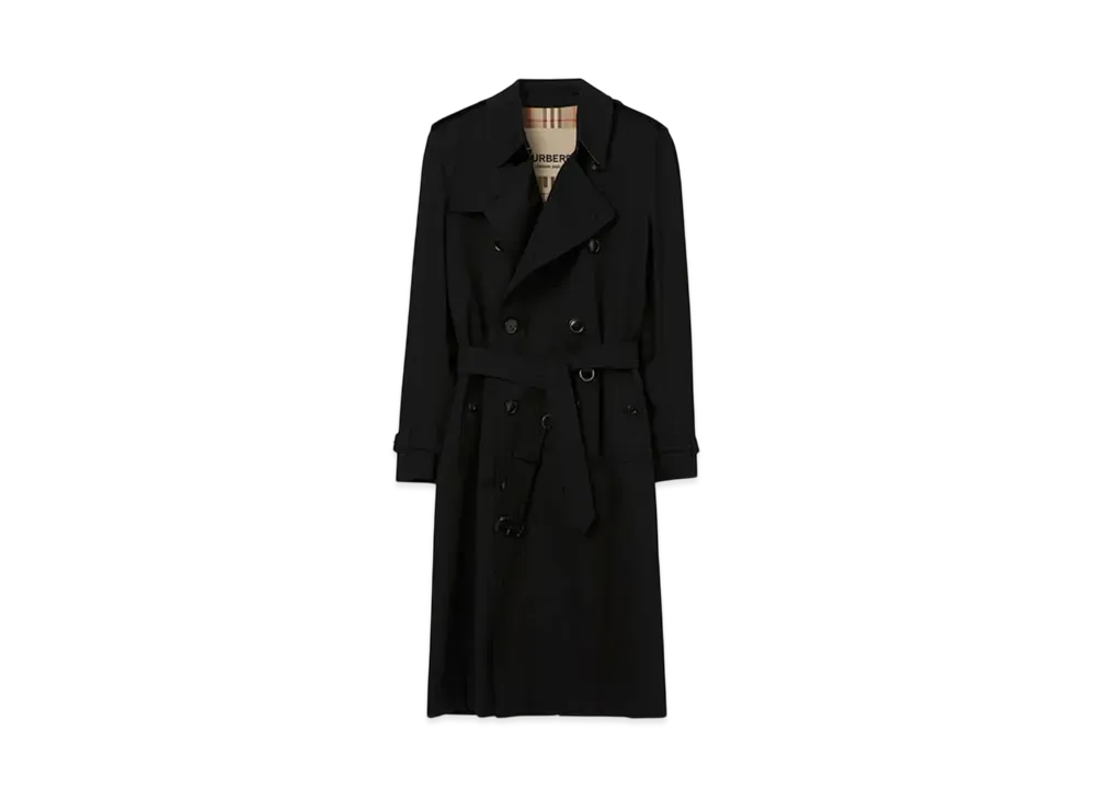 Burberry Long Kensington Heritage Trench Coat "Black"