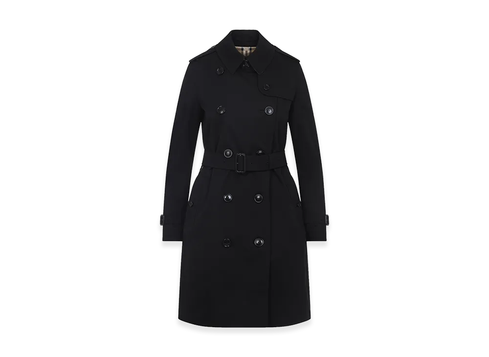 Burberry Women's Heritage Kensington Medium Trench Coat "Black"
