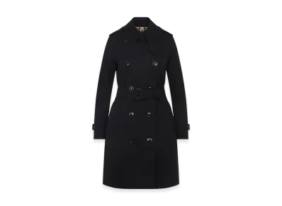 Burberry Women's Heritage Kensington Medium Trench Coat "Black"