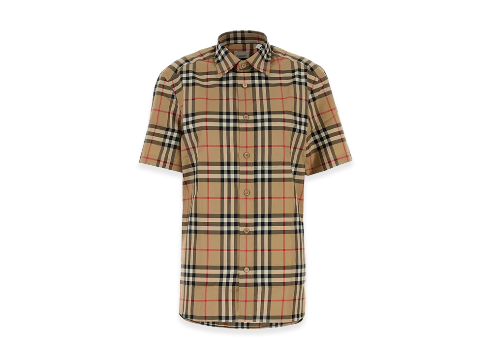 Burberry Embroidered Poplin Shirt "Checked"