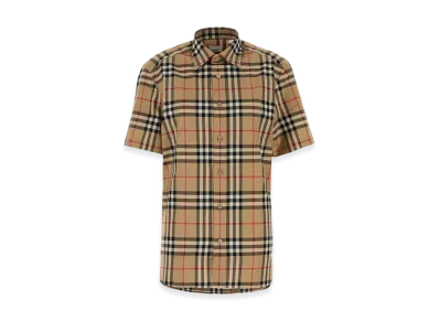 Burberry Embroidered Poplin Shirt "Checked"