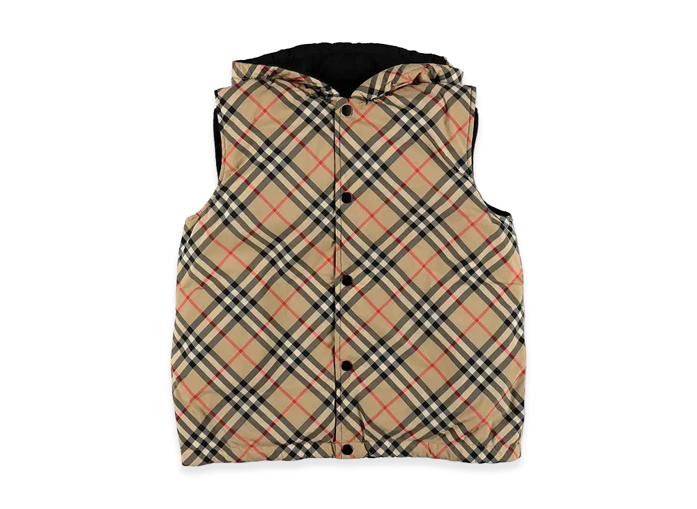 Burberry Kids Slade Reversible Hooded Vest "Beige"