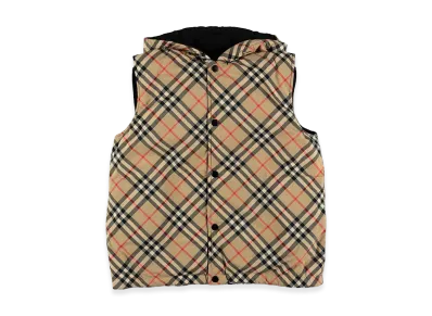 Burberry Kids Slade Reversible Hooded Vest "Beige"