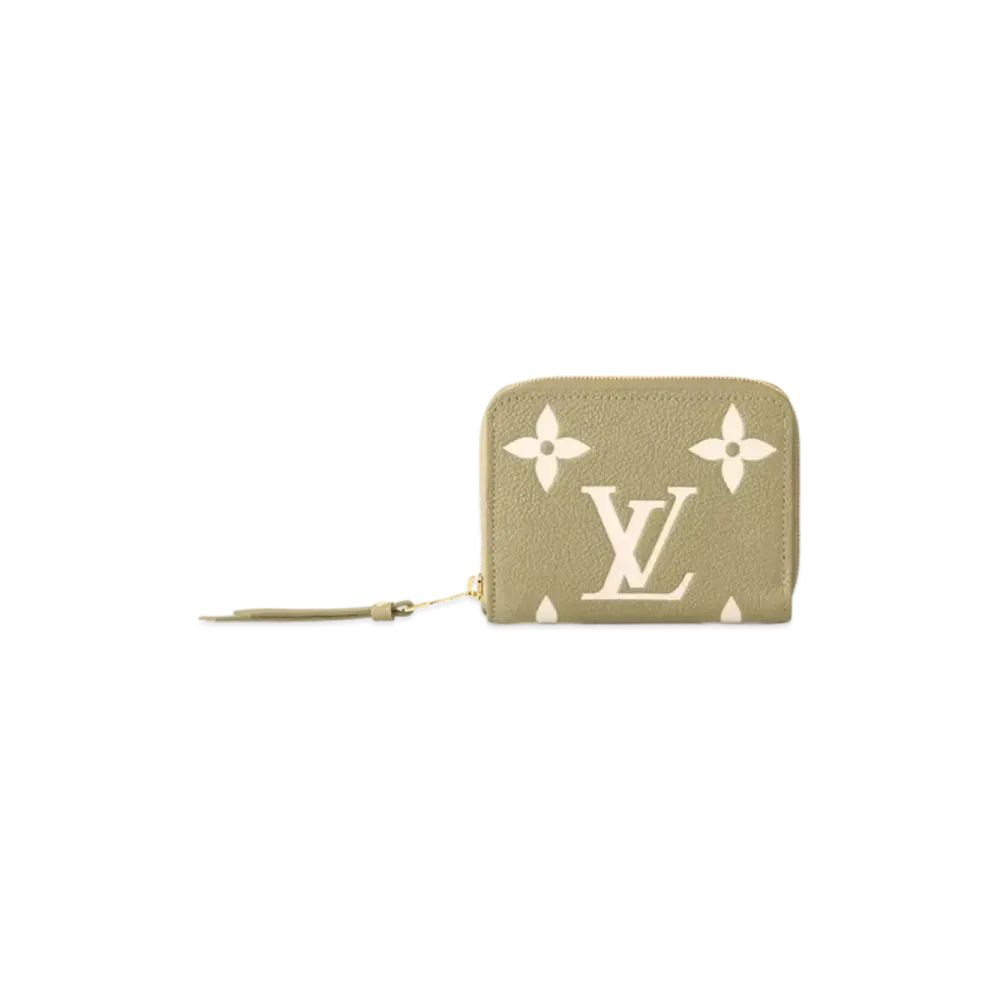 Louis Vuitton Zippy Coin Purse Bicolore Monogram Empreinte Leather "Khaki/Creme"