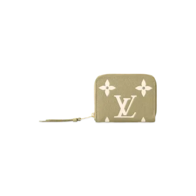 Louis Vuitton Zippy Coin Purse Bicolore Monogram Empreinte Leather "Khaki/Creme"