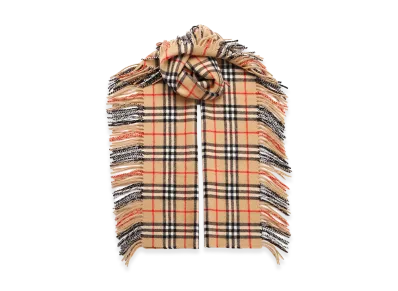 Burberry Women's Happy Scarf In Check Cashmere "Beige"