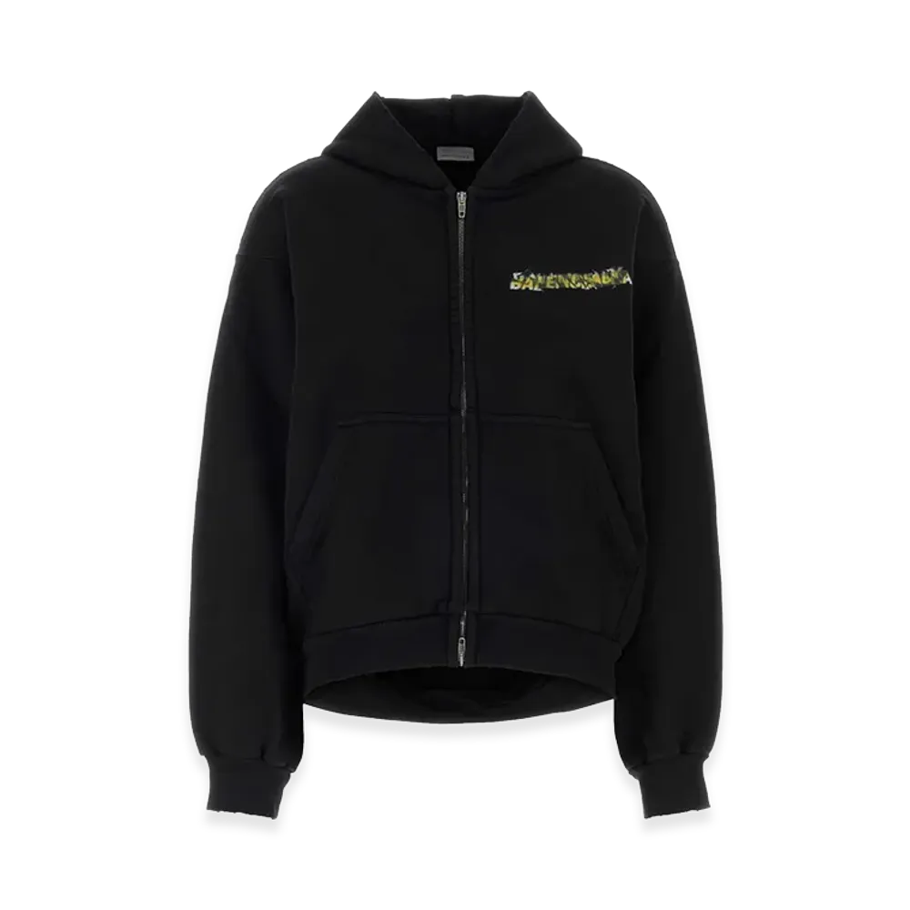 BALENCIAGA Women's Cotton Oversize Hoodie "Black"