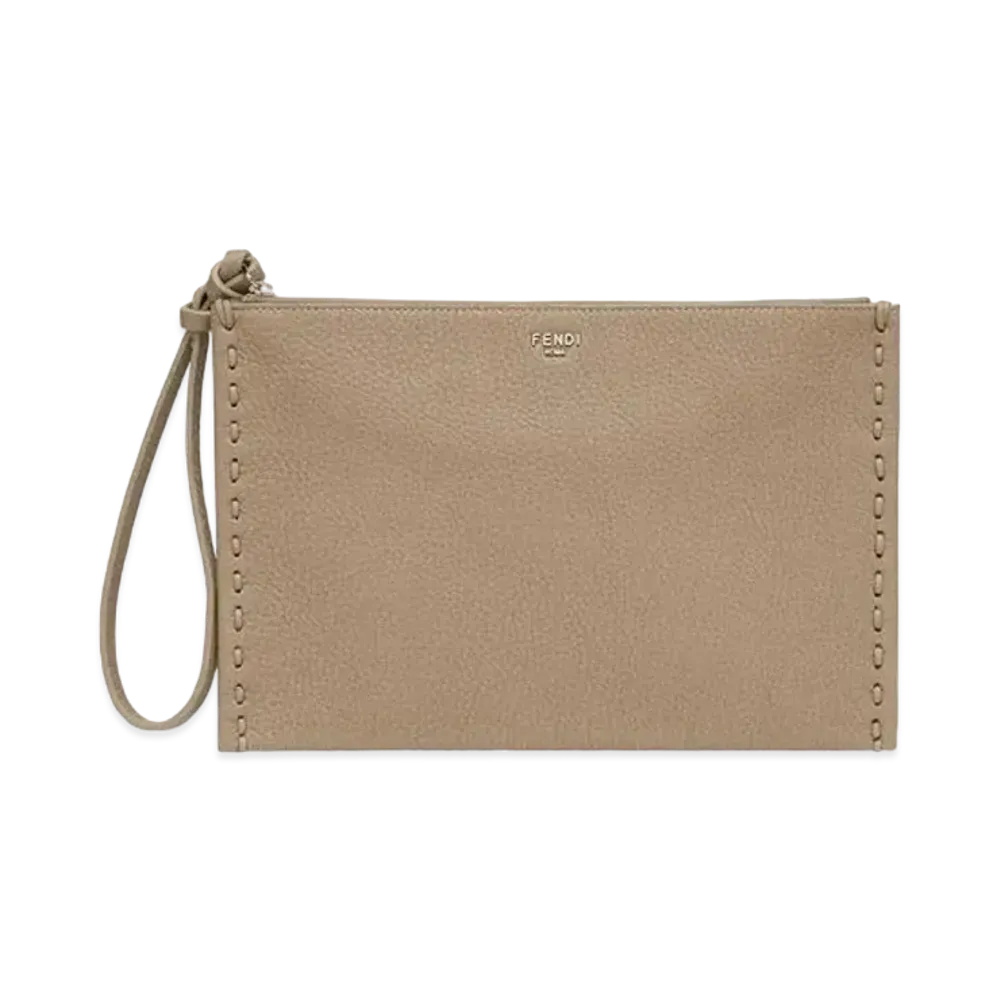 FENDI Peekaboo Flat Pouch Selleria "Beige"