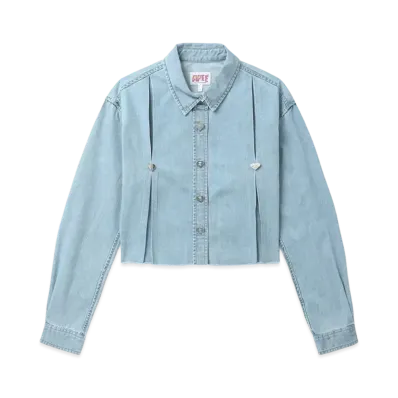 A BATHING APE Cropped Denim Shirt "Lightindi"