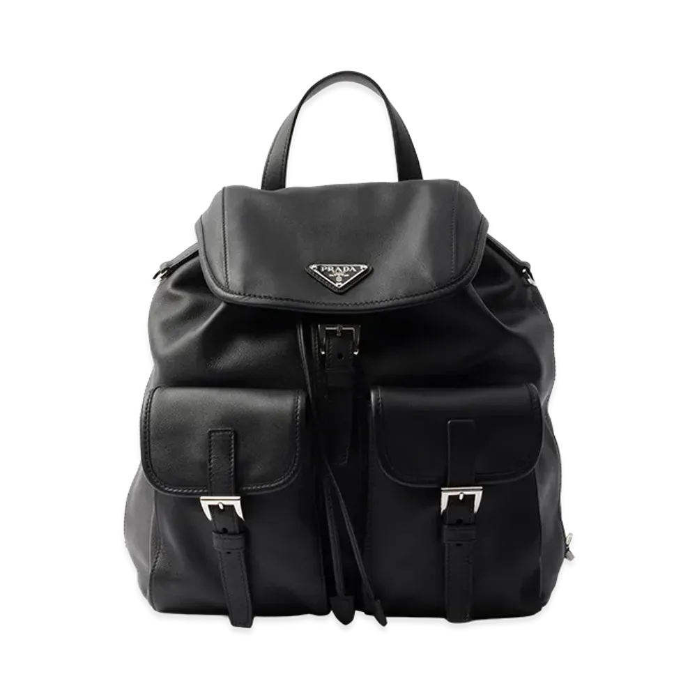 PRADA Medium Leather Backpack "Black"