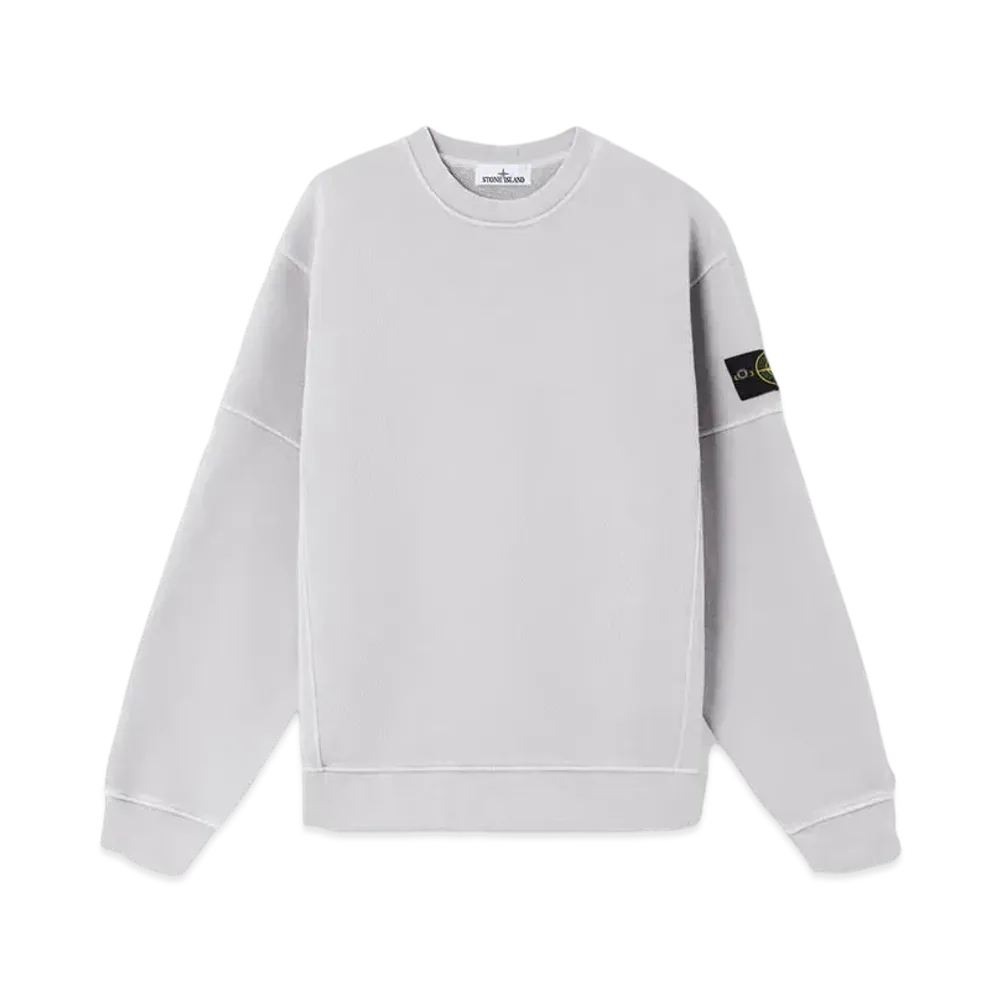 Stone Island 6100032 Organic Cotton Diagonal Fleece Old Effect "Pearl Grey"