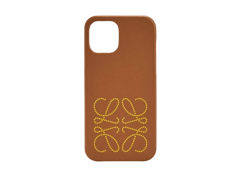 LOEWE Brand Phone Cover In Calfskin For iPhone 12 Pro "Tan"