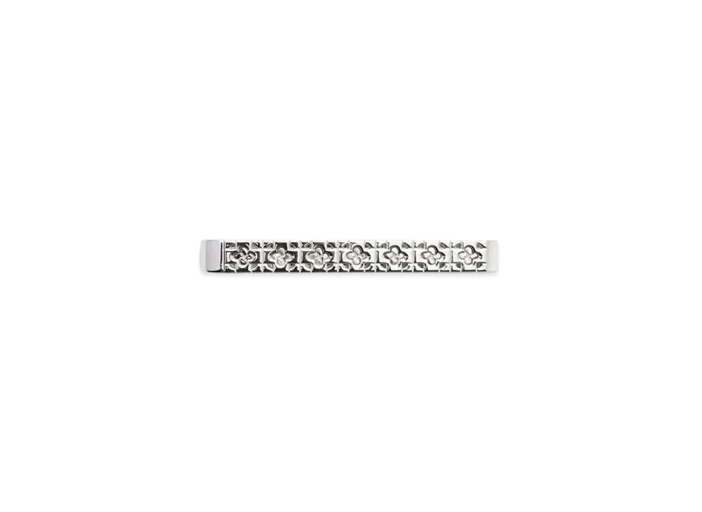 Burberry Rose Monogram Tie Bar "Silver"
