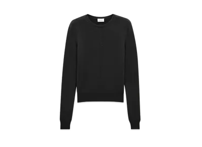 Saint Laurent Women's Openwork Sweater in Cashmere "Black"