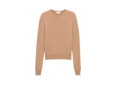 Saint Laurent Women's Openwork Sweater in Cashmere "Camel"