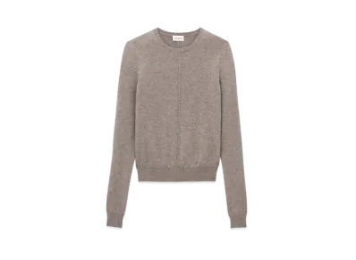Saint Laurent Women's Openwork Sweater in Cashmere "Taupe"
