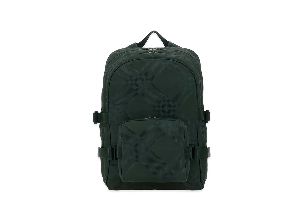 Burberry Bottle Nylon Blend Check Backpack "Green"
